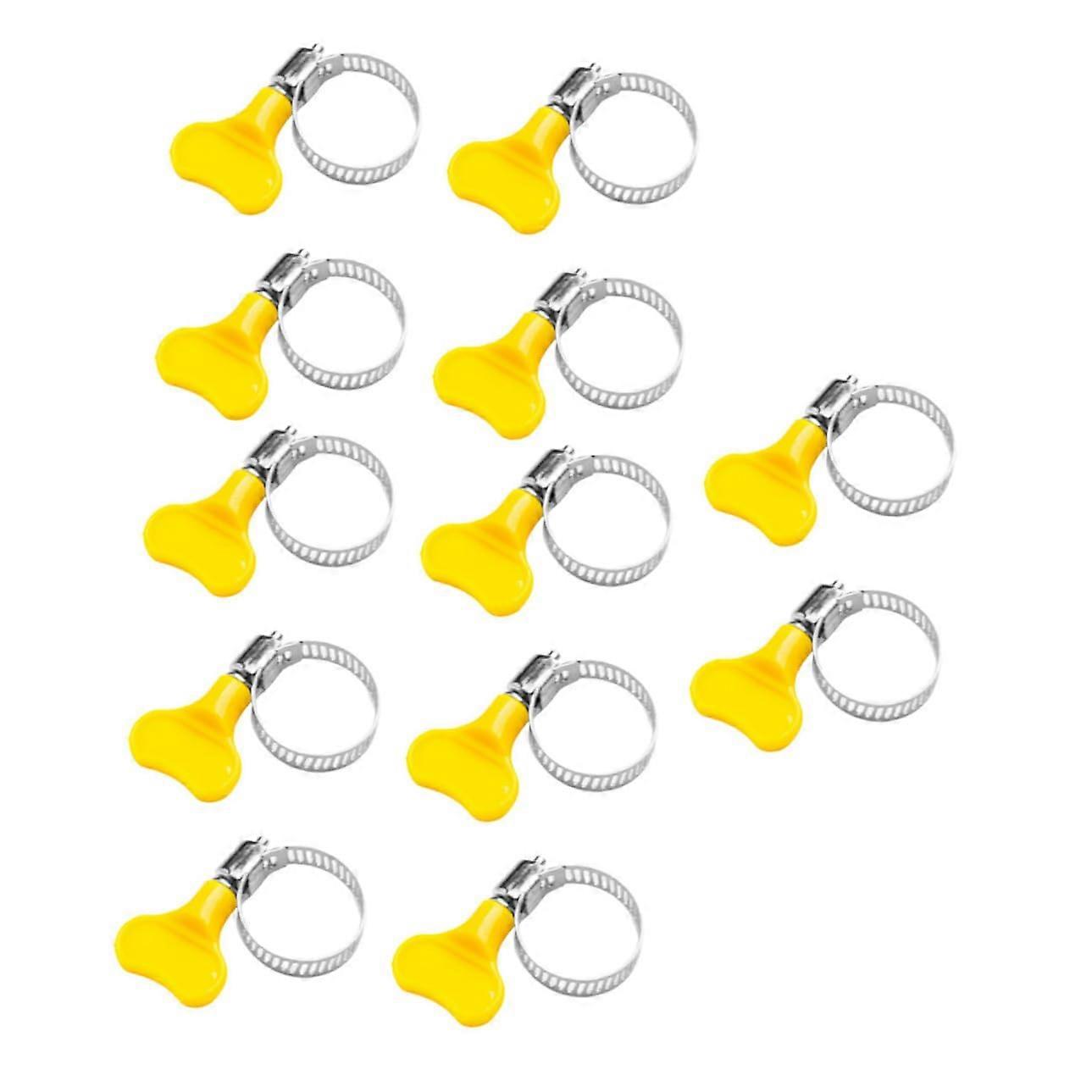 12Pcs Adjustable Plastic Hose Clamps with Knobs, Reusable HeavyDuty Clips for Water Oil Pipes