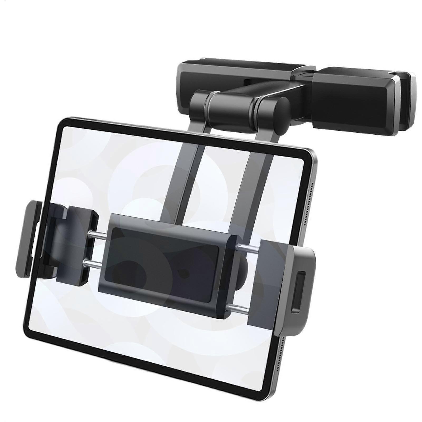 Car Phone Holder and Headrest Tablet Mount with Adjustable Viewing Angle, Retractable Design, Universal Fit