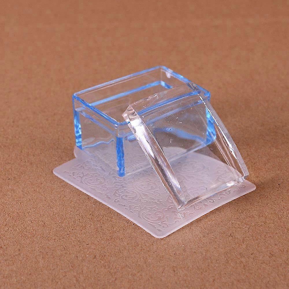 Nail Art Stamper Clear Jelly Silicone with Scraper, Rectangular DIY Tool for French Manicure