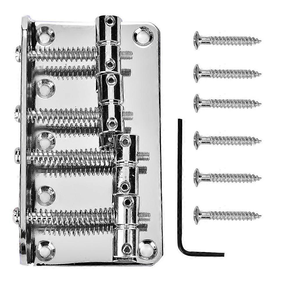 Professional four-string metal bass bridge for 4-string electric bass (silver)