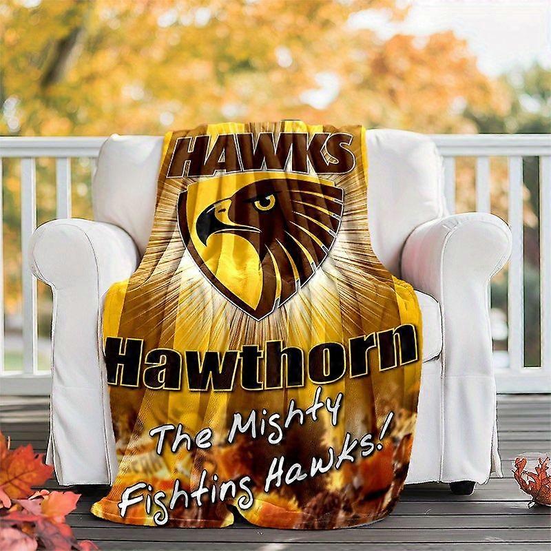 Hawks Theme Blanket Soft And Cozy Digital Print Polyester Knit for Napping Camping