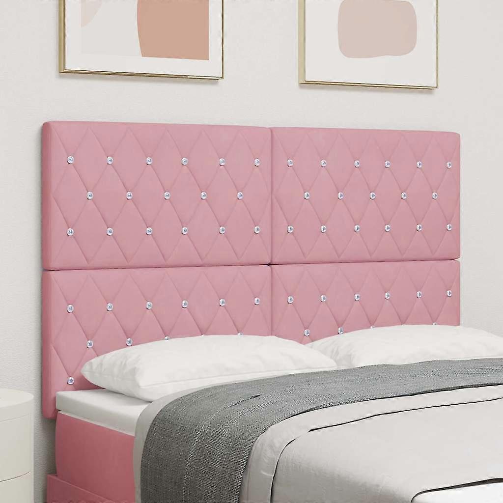 LED Kopfteil mit LED-Lichtleisten Rosa 144 cm Polyester