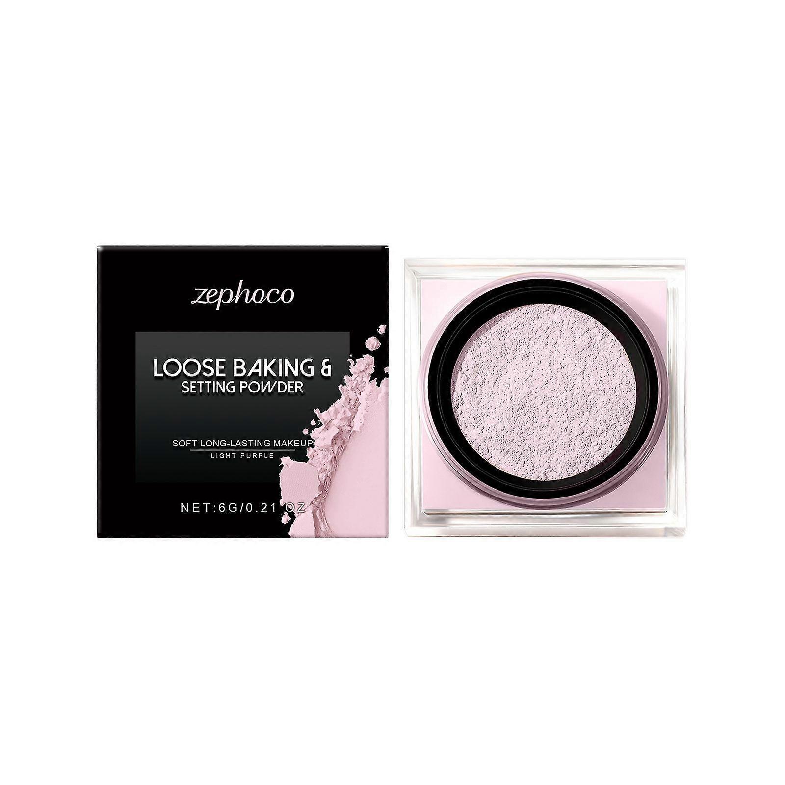 Zephoco Light Purple Soft Setting Powder Lightweight, Soft-Focus, Smooth, Delicate, Transparent, Color-Enhancing Setting Powder
