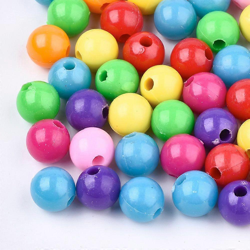 Plastic Beads Round Mixed color 9.5mm Hole: 2.5mm