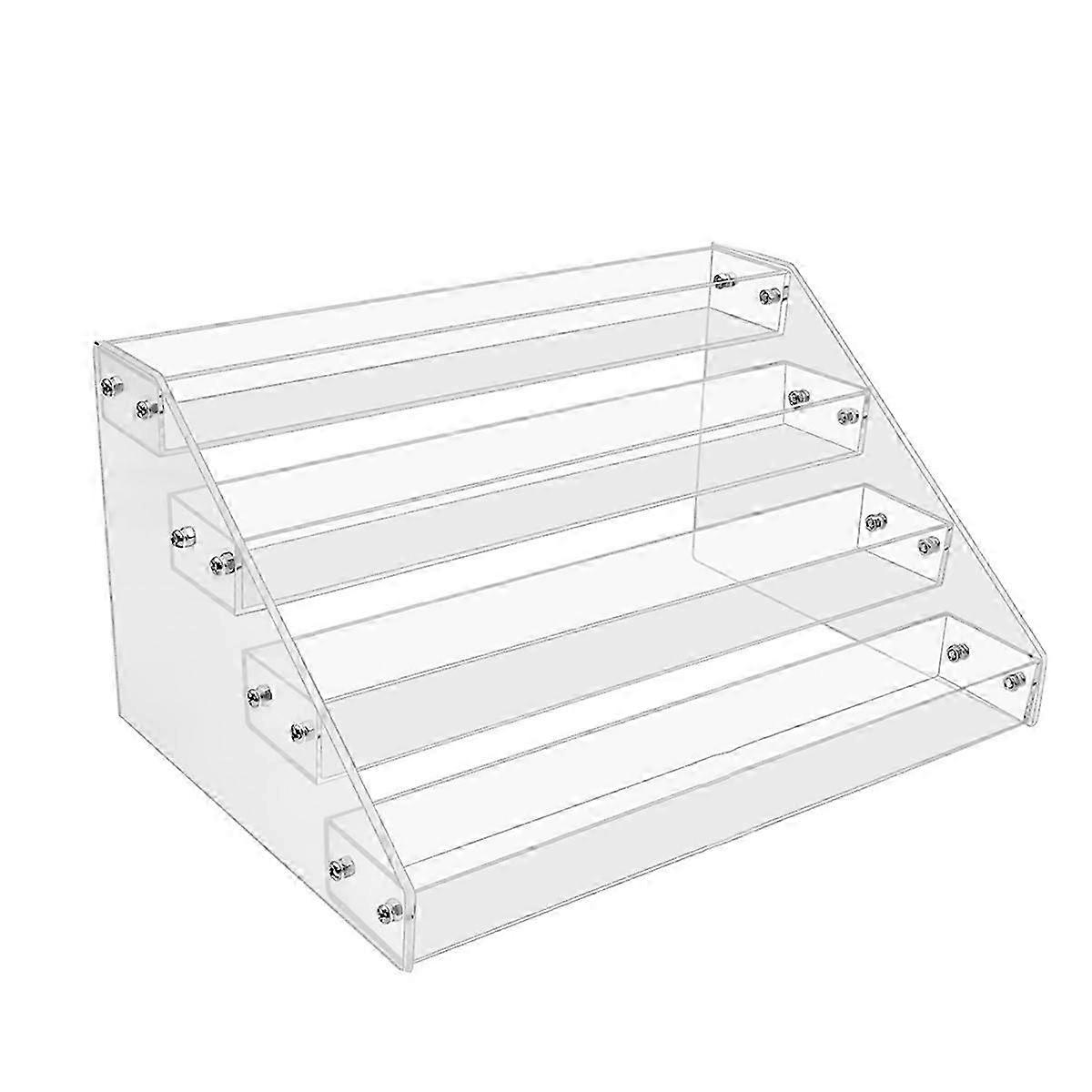 4Tier Clear Acrylic CD Holder Cascading CD Storage Rack,Display Rack