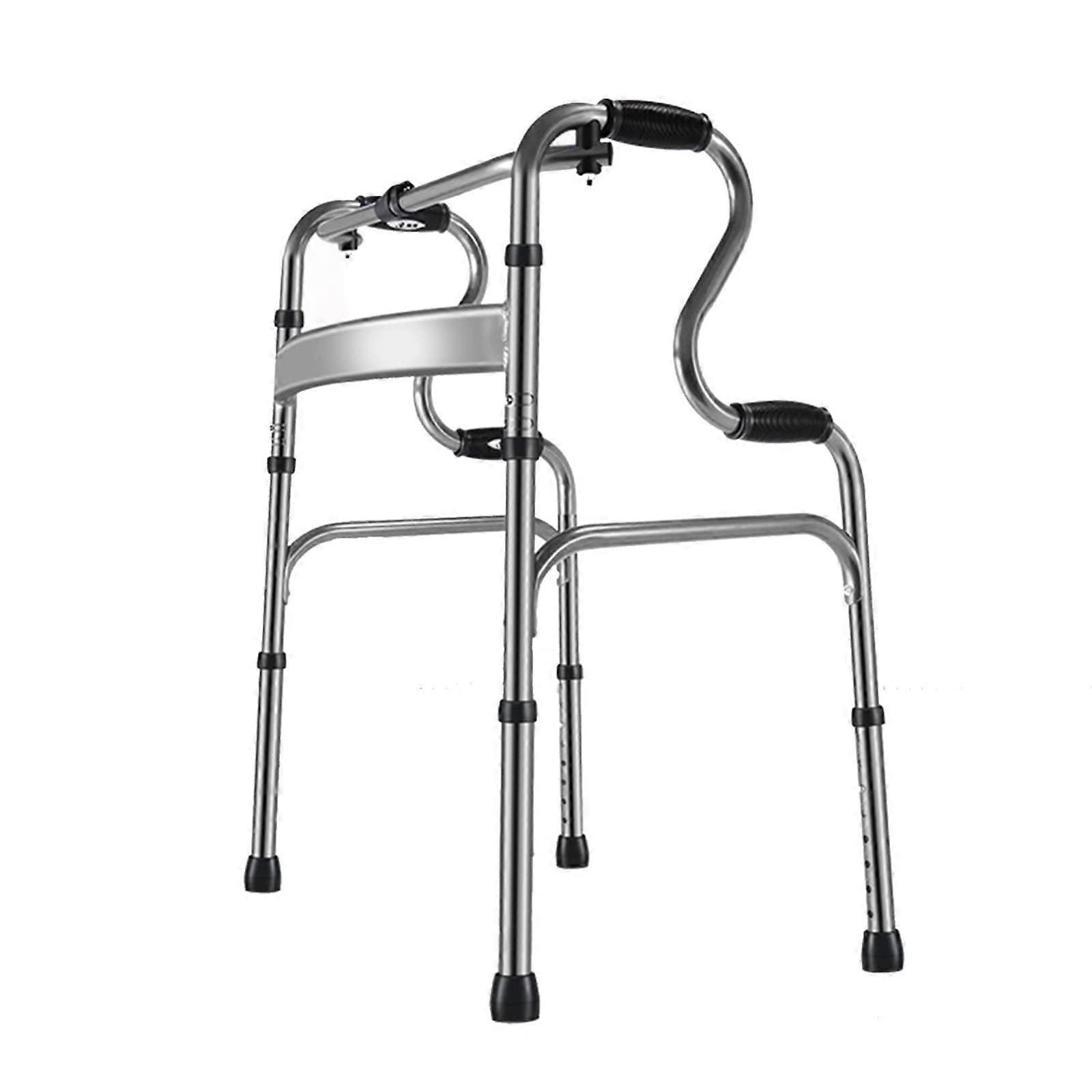 Walker with Wheels Height Adjustable Folding Aluminum Frame for Elderly Dual Mode 150kg Blue
