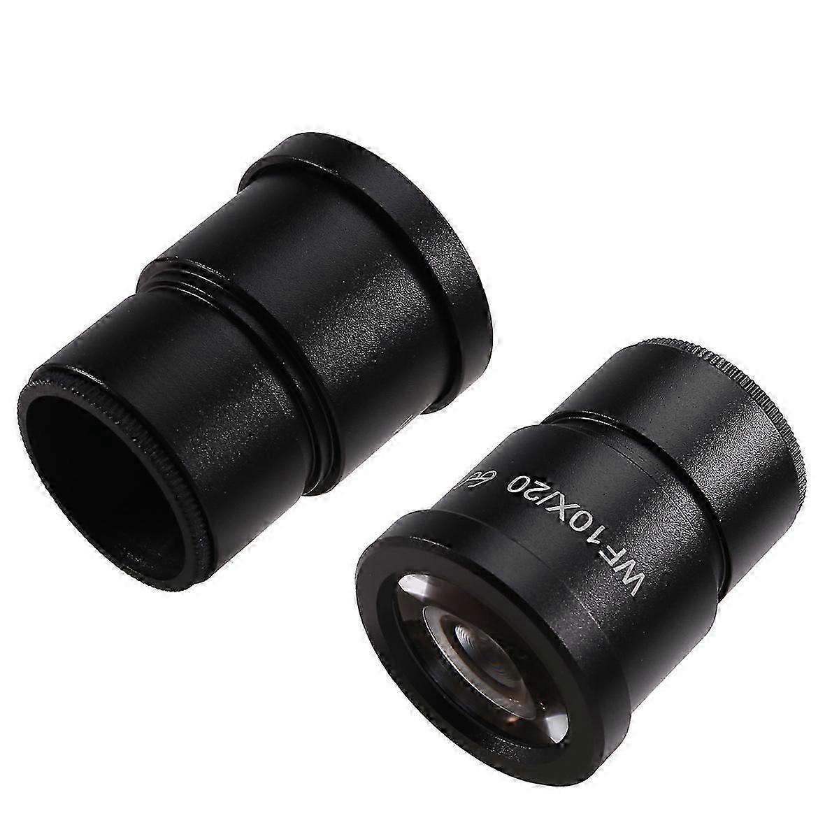2PCS WF10X-20MM Wide-Angle High Eyepoint Ocular compatible Binocular Trinocular Stereo Microscope Installa