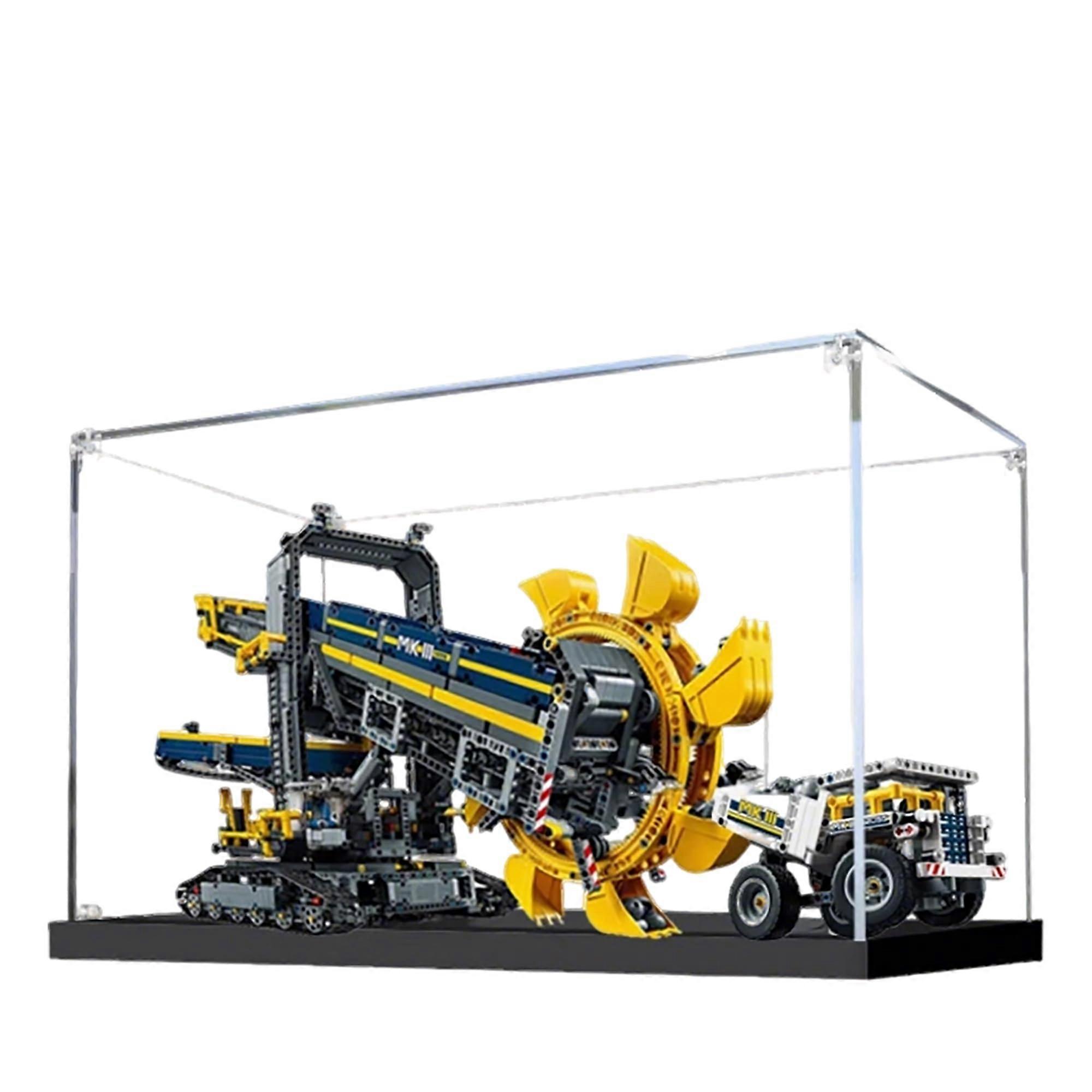 Display Case 3mm Acrylic Dustproof Box for  42055 Bucket Wheel Excavator, Clear Stackable Design