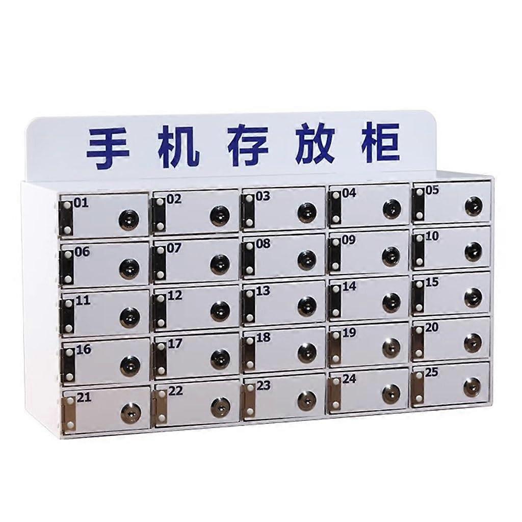 Lockable Acrylic Cell Phone Locker with Numbered Compartments Wall Mounted Storage Box for Office and Classroom