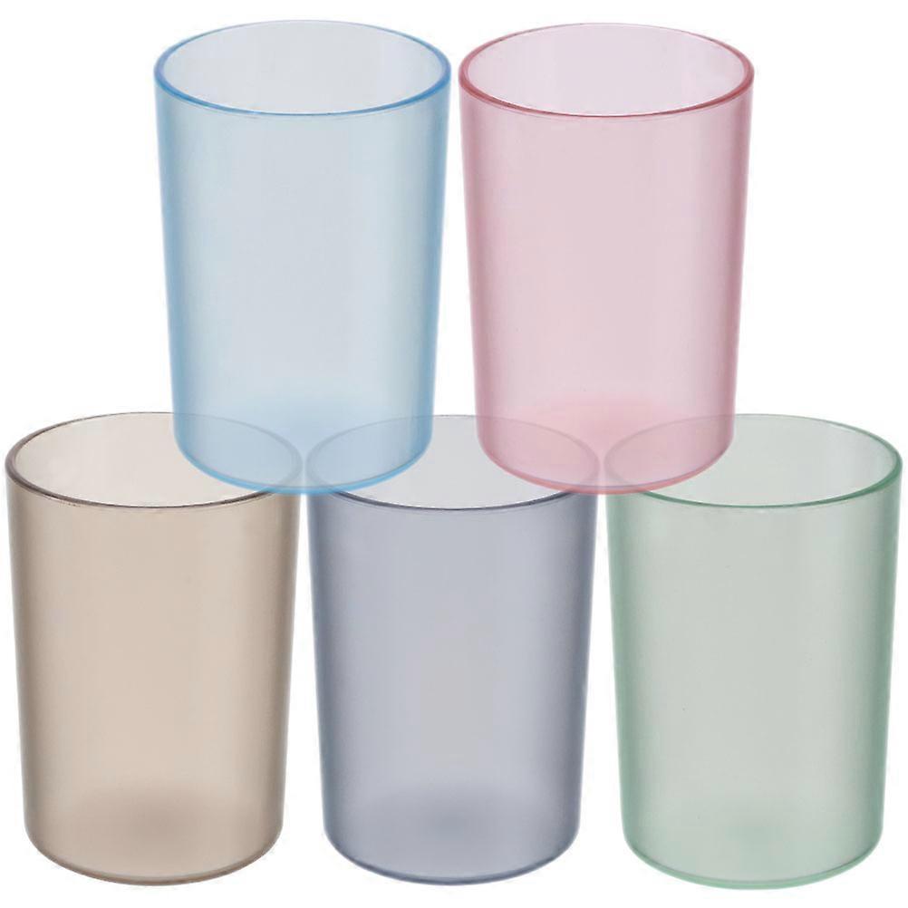Bathroom Plastic Cups Tooth Brushing Cups Household for Drinking 5Pcs
