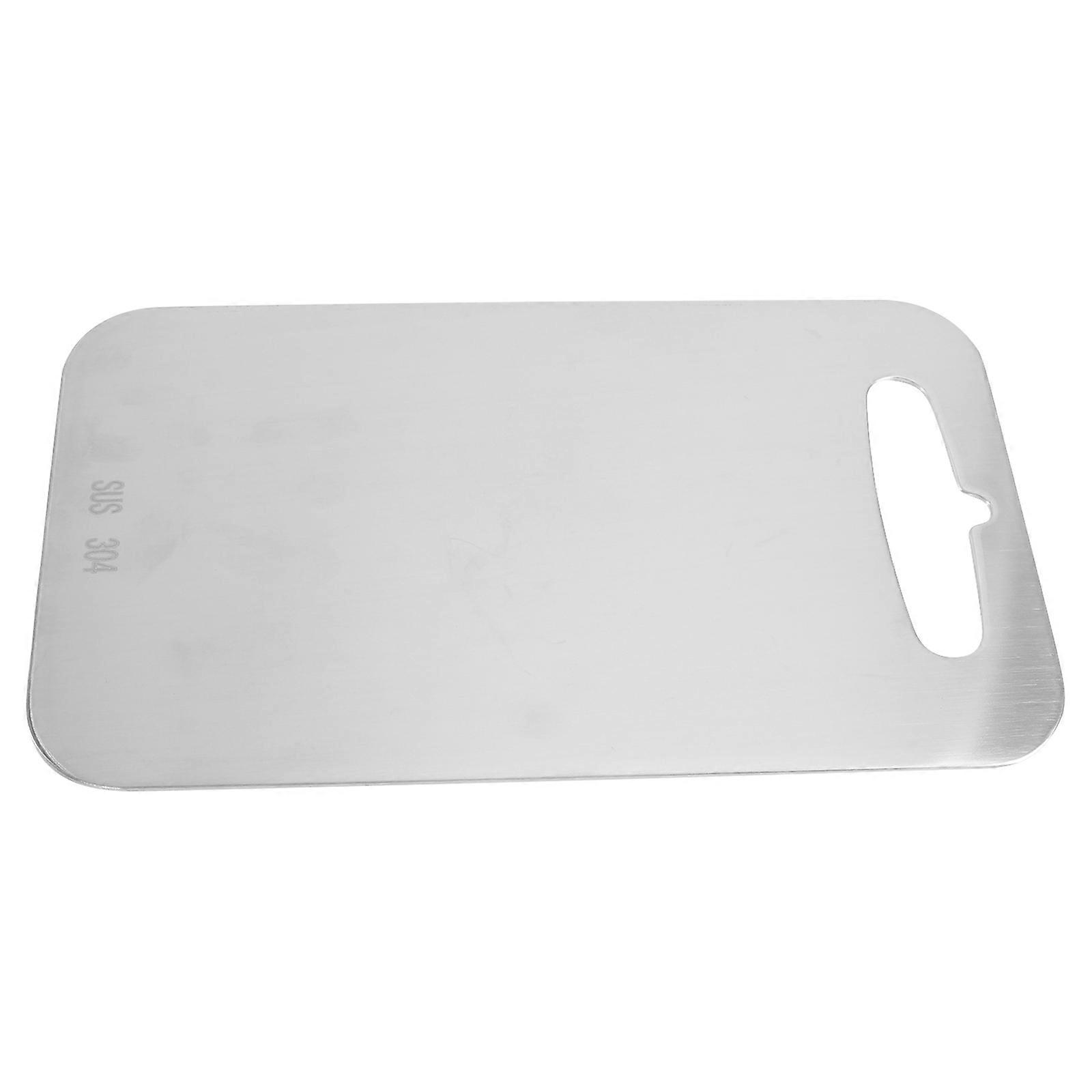 Anti-Rust Rectangular Chopping Board Easy To Clean Cooks Daily Use Silver 24x15x0.2Cm 1Set