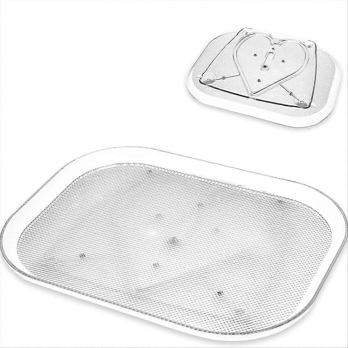 2Pack Lazy Susan Turntable Organizer for Refrigerator, Rotating Rectangular Lazy Susan for Cabinet, 