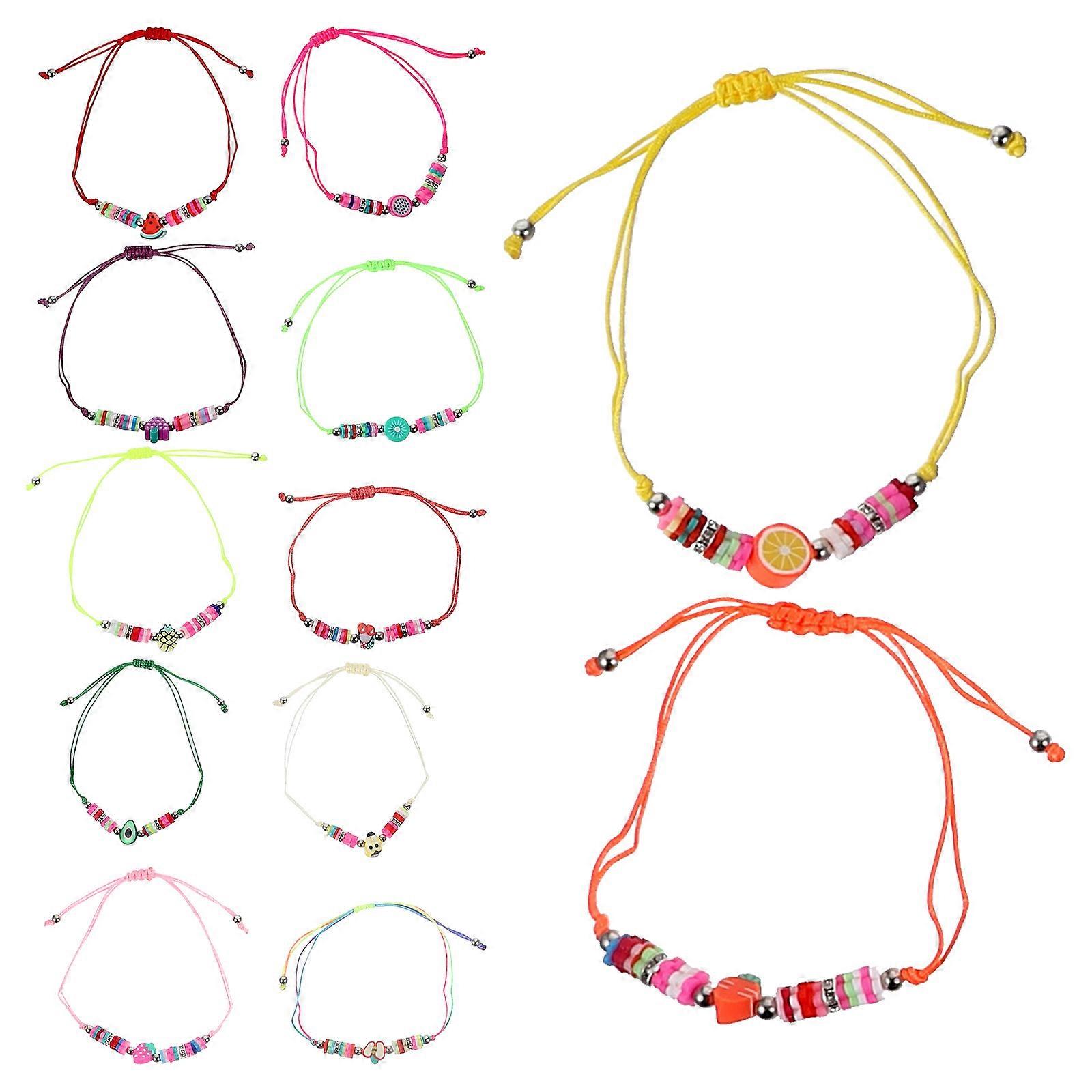 Fruit Bracelet Clay Stackable Friendship Bracelets for Women 12Pcs Pack