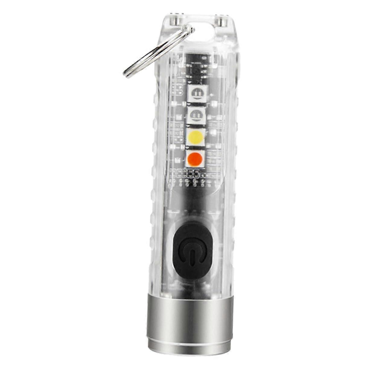 Keychain LED Flashlight Mini Rechargeable Light with Adjustable Modes  Brightness for Camping and Emergency