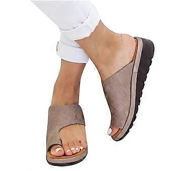 Dames elegante comfortabele platformschoenen, casual slippers voor de zomer, strand of op reis, maat 36, bruin.