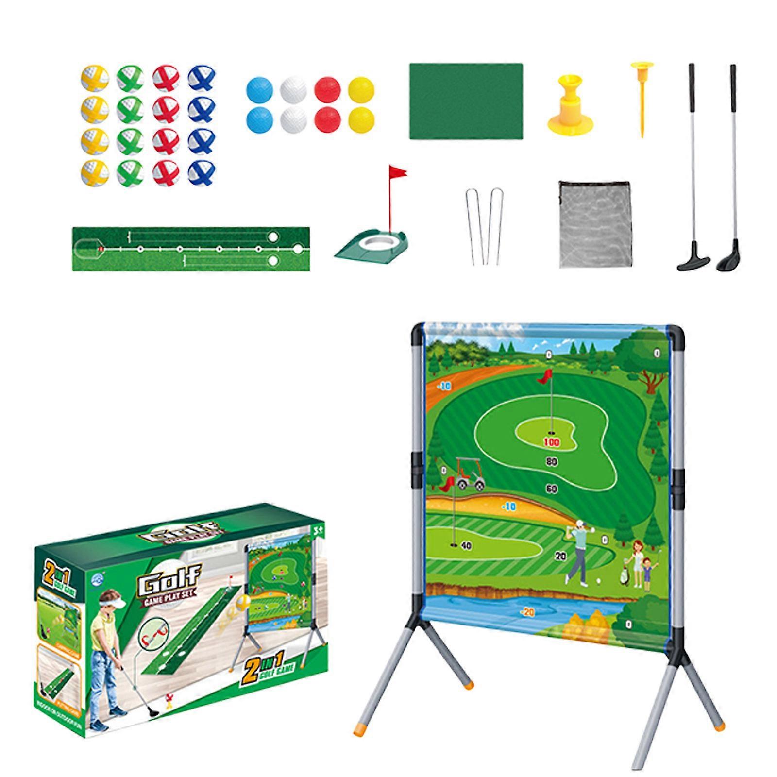 Golfing Training Set Highlighting Scoring Structure For Children Throwing Sphere Game Automatic Bending Plan Inside Play  Green