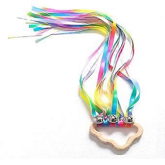 Acsergery Regenbogen-Spielzeug aus Holzbändern. Handdrachen aus Bändern. Sensorisches Beißspielzeug in Wolkenform für Babys.