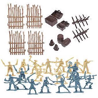Pirate Soldier Action Figures Set For Kids Boys Mini Figures Halloween Party Simulation of Battle Scenes 1 Set