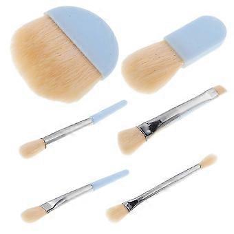 1 sæt bærbar makeupbørste til kvinder rejsevenlig lille kosmetikbørste med etui