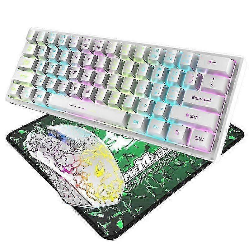 Charging wireless keyboard and mouse set glowing