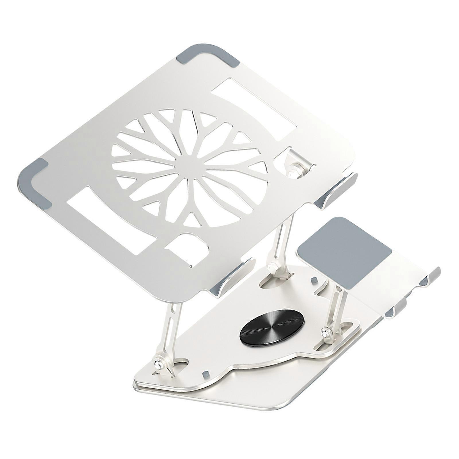 Portable Laptop Stand Foldable Support Base Notebook Stand Bracket 360 Degree Rotatable Laptop Computer Cooling Bracket  Silver