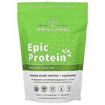 Sprout Living, Epic Protein®, ekologiskt växtprotein + superlivsmedel, Green Kingdom, 456 g