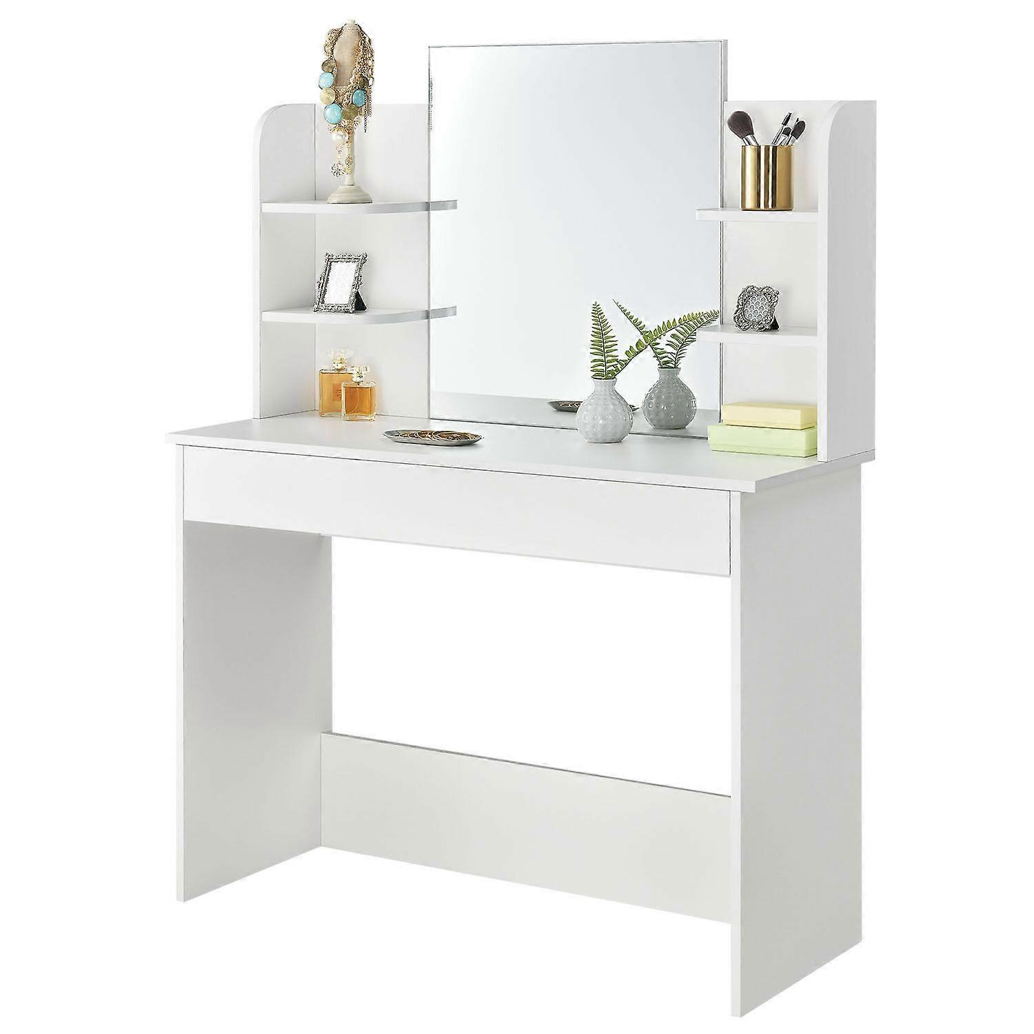 Coiffeuse - table cosmétique - blanche - avec miroir