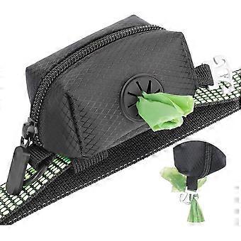 Dog Poo Bag Holder- Poo Bags Dispenser with Used Waste Bag Carrier - Improved Elastic Strap & Metal Hook Greatly fits Any Dog Leash