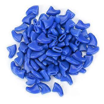 100PCS Couverture D’ongle De Chat De Compagnie Souple Sûr Anti-Rayures Chien Patte Griffe Protecteur Couvertures DécorativesBleu L