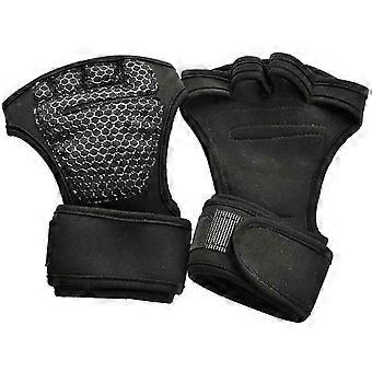 Gym Gloves for Men & Women, Weightlifting Training, Palm Protector, Black XL