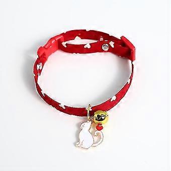 Cat Collar with Pendant, Safety Adjustable Cat Collars Set M Size