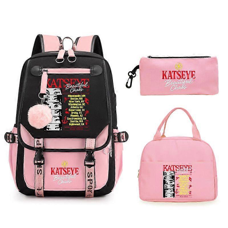 Katseye backpack student leisure backpack three piece set