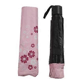 Taschenschirm 10 Rippen Manuelles Öffnen Schließen Dual-Purpose UV-Schutz Winddichter Sonnenschirm für Reisen Ourtdoor Rosa