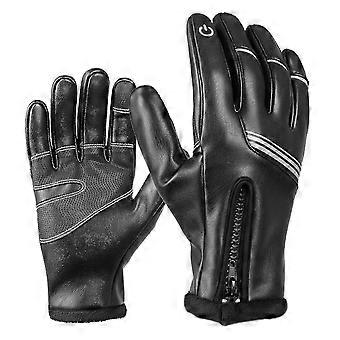 Blue 1 Pair Unisex Cycling Zipper Closure Bike Gloves