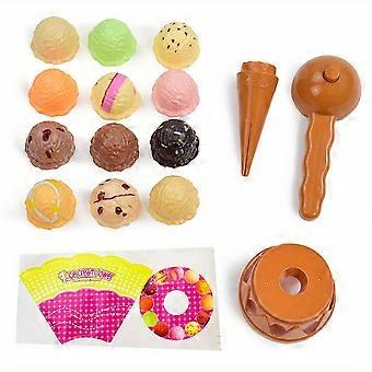 Ice Cream Tower Puzzle Game, 12-Piece Folding Stacking Toy Set with Colorful Ice Cream Balls and Cones, Parent-Child Hand Coordination Activity, Porta