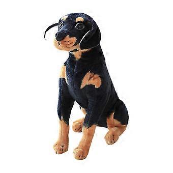 Dog Simulation Plush Toy Lifelike Rottweiler Stuffed Animal Model Detachable Cover PP Cotton For Home Decoration Daily Companion