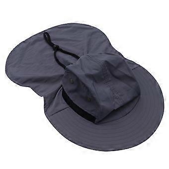 Sunscreen Cap for Outdoor Fishing Breathable Lightweight Hat 1Pcs Grey