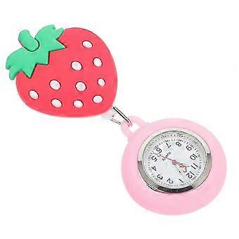 Nurse Hanging Watch Creative Strawberry Design Clip-on Style 1Pcs SZ