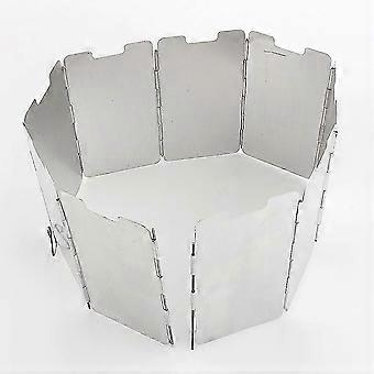 9 Plates Survival Foldable Cooker Gas Stove Wind Shield Metal Camping Windscreen 26-27