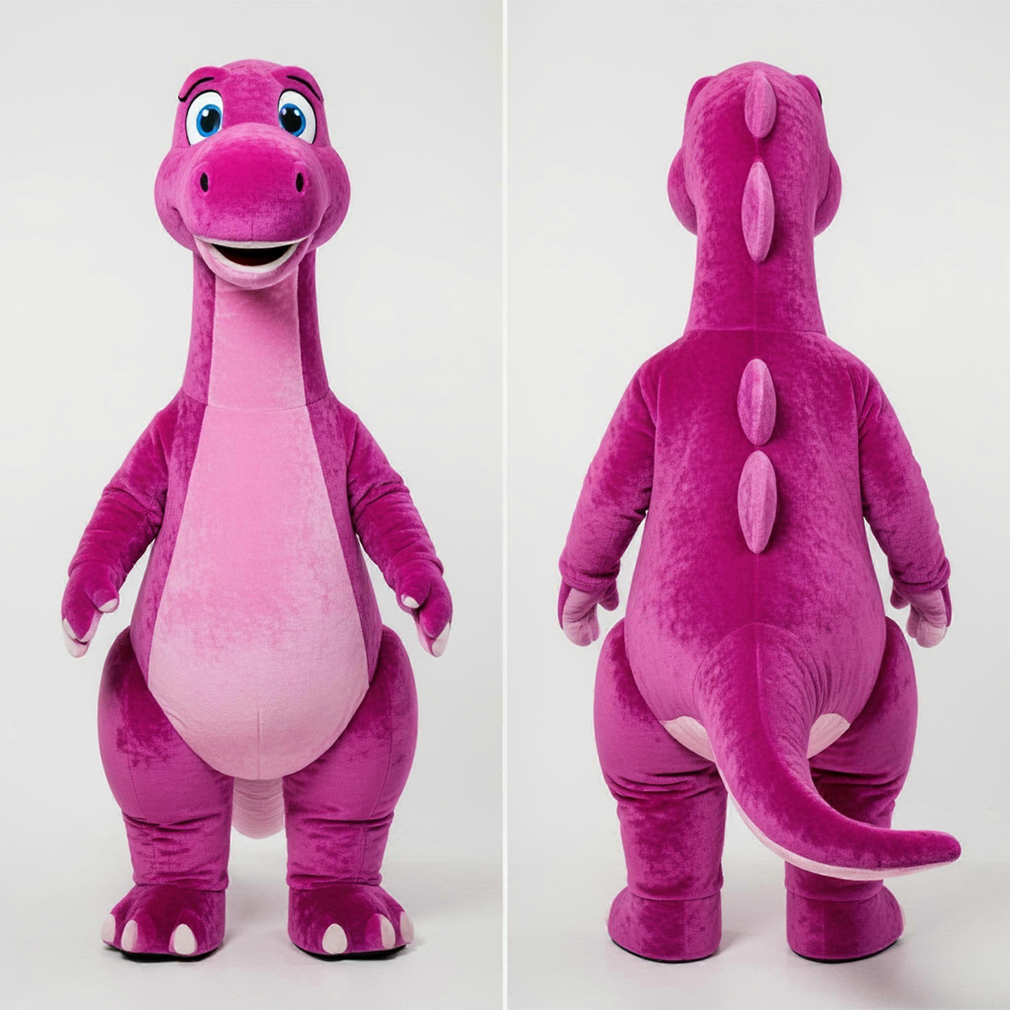 MASTICOT Magenta Cartoon Brachiosaurus Mascot