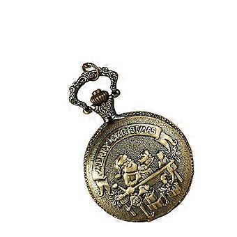 Christmas Pocket Watch Santa Claus Retro Quartz Watch for Watching Time 40x4.6