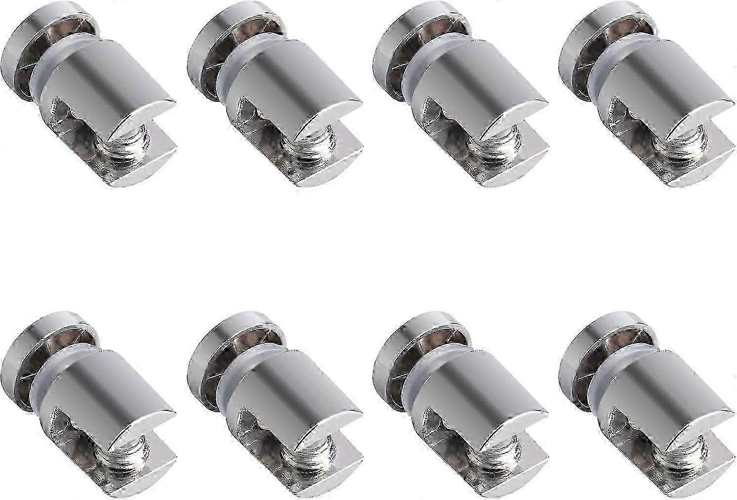 8Pcs Adjustable Shelf Bracket Glass Clamp Clip Single-Sided Mounting