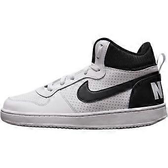 Nike Court Borough Leather, Textile Mid top Skateboard Shoes White Black Unisex 839977-101