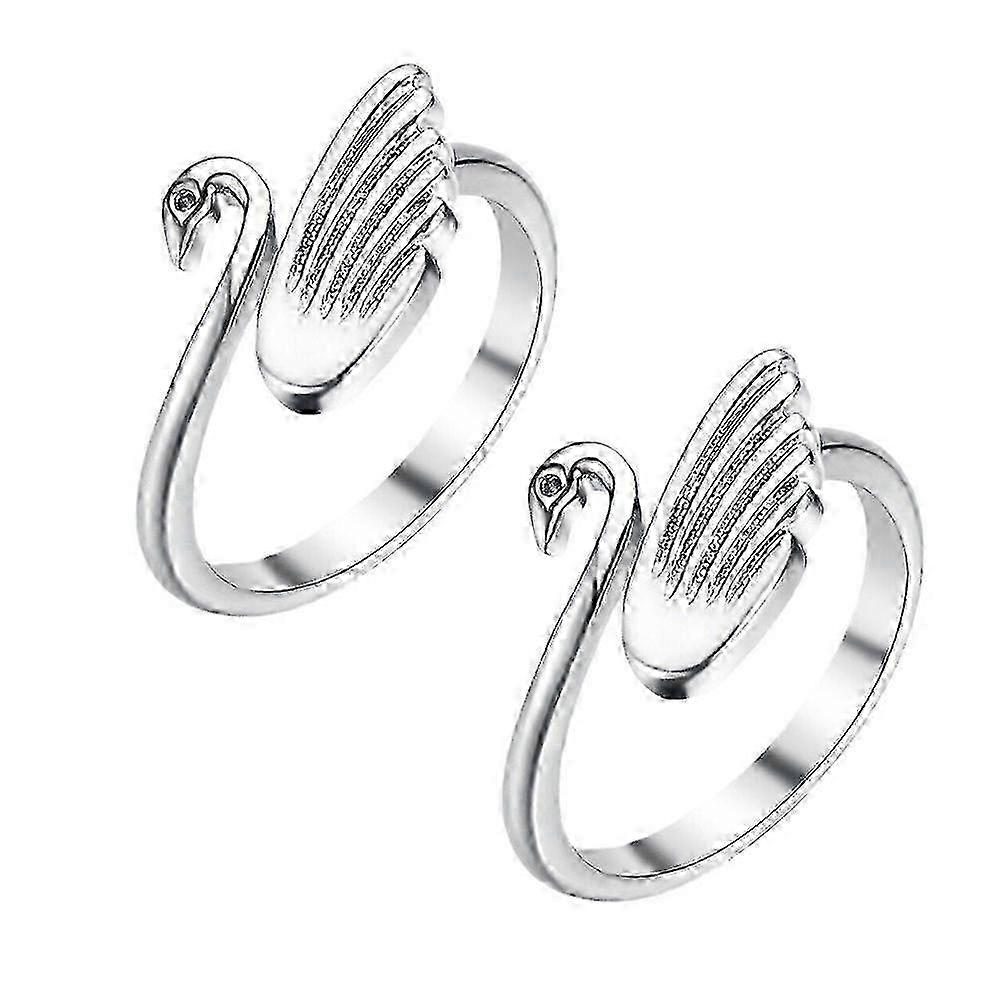 2PCS Adjustable Swan Shape Knitting Loop Premium Durable Knitting Crochet Ring