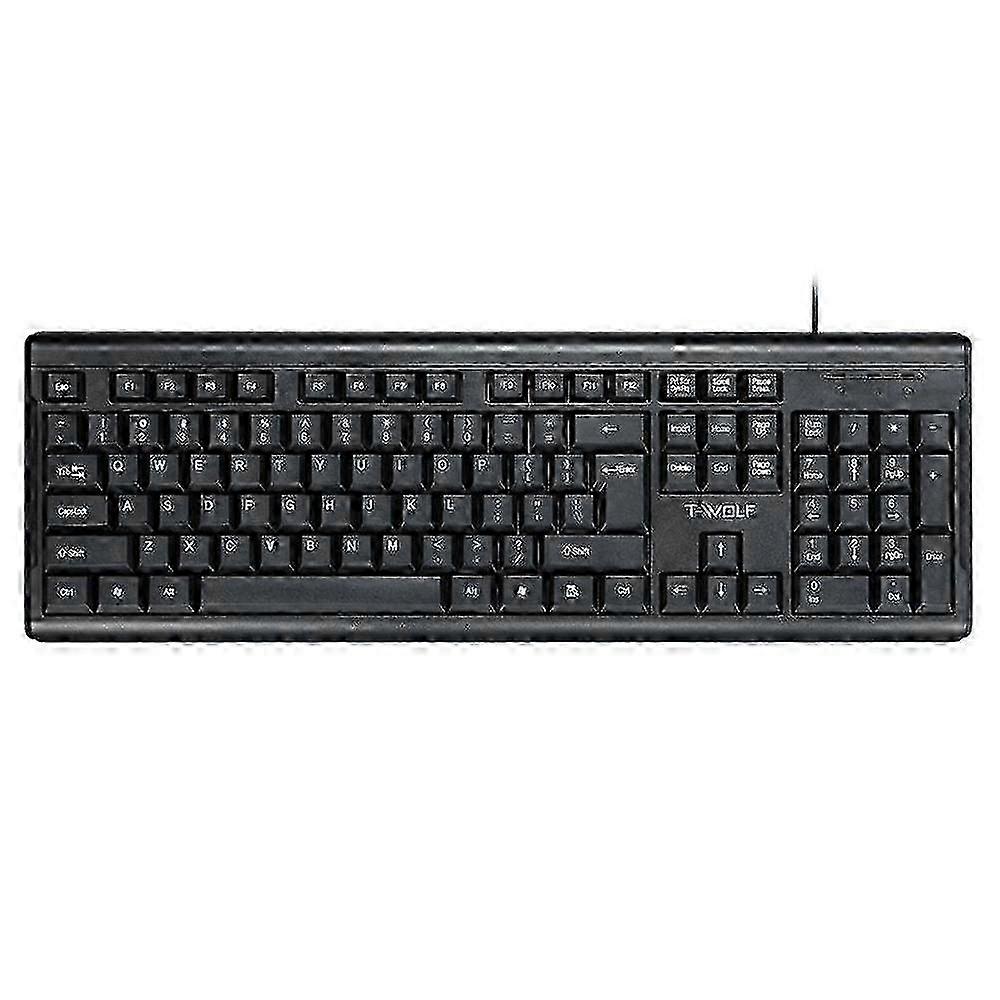 104-Keys Ergonomic Waterproof Wired Keyboard