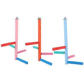 Bird Perch Stand for Exercise 2Pcs Green Parrot Wooden Ladder Toy