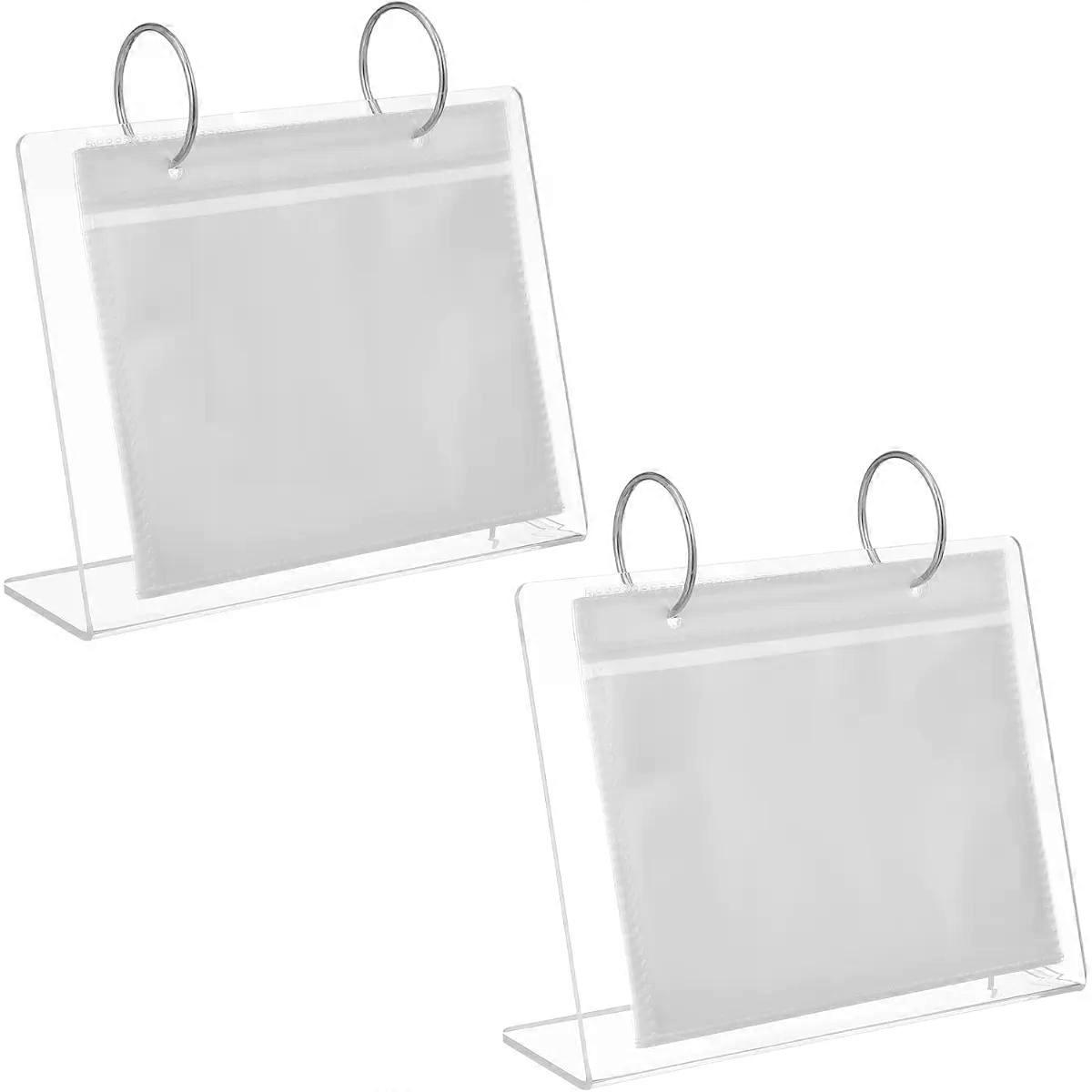 2pcs Acrylic Flip Photo Frame, Tabletop Memory Display Book