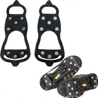 Crampons Ice Snow Traction Cleats for Boots Shoes Snow Grips 8 Spikes Crampons Anti Slip Safe Ice Grips Stretch Shoe Grippers Footwear Traction for Wo
