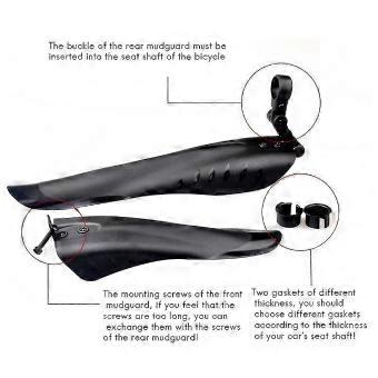 Mountain Bike Front Rear Mudguard Fender Set Bicycle Mud Guard