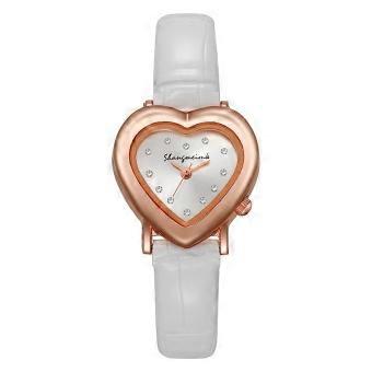 1 Stück Damenuhr, modisch, schlicht, im Retro-Stil, mit Herzmotiv, Quarzwerk, kleine Uhr für Mädchen und junge Frauen, modische Uhr.
